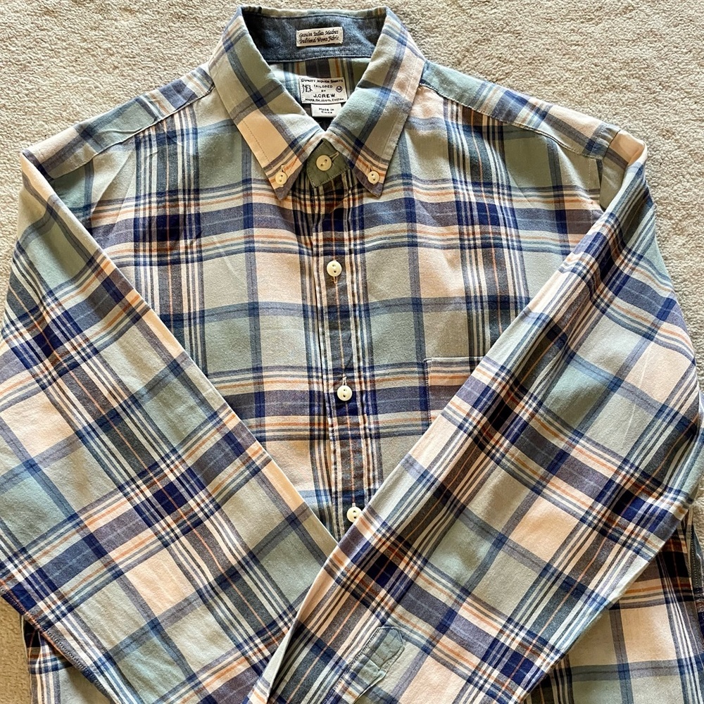 J Crew button down long sleeve shirt (medium) - gently used in good condition